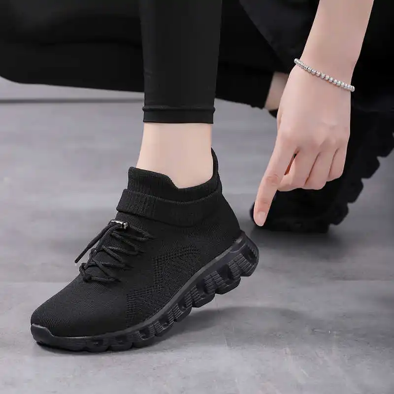 Lace Up Without Heel Large Size Women Woven Athletic Shoes For Women Sneakers 34 Size Sports Sapatenis Hand Made High End