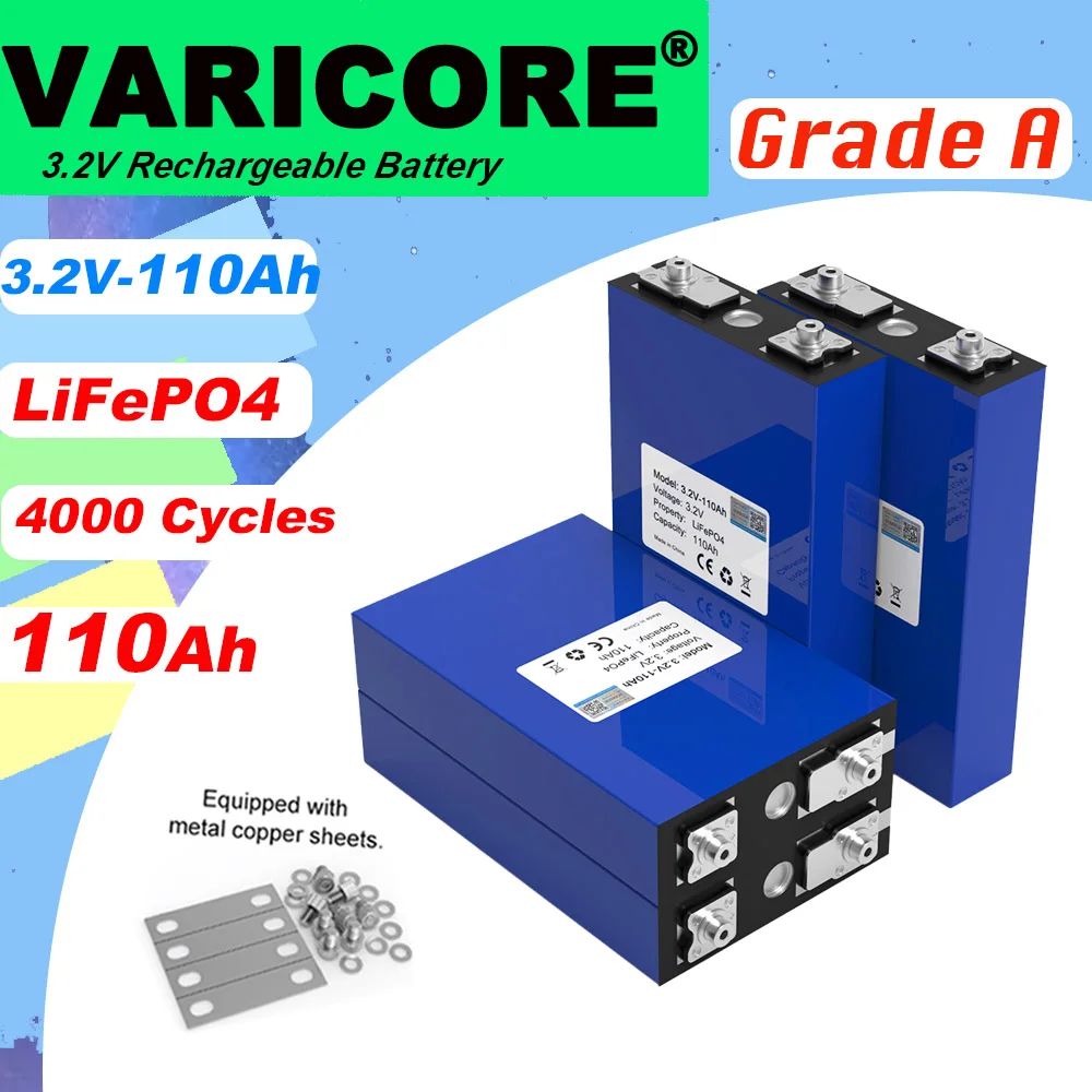 

VariCore 3,2 В 110 Ач LiFePO4 литий-железо-фосфатная аккумуляторная батарея для 12 В тележки для гольфа на солнечной энергии, аккумуляторная батарея
