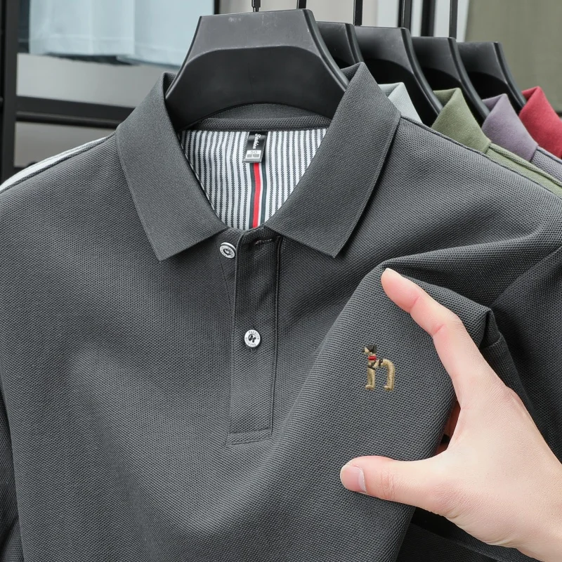 

2025 summer fashion hot selling high-quality cotton short sleeved men's boutique polo shirt embroidered golf business casual top