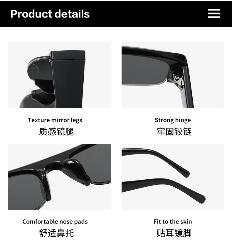 Neue Modische Kleine Quadratische Leoparden-Schwarze Brillenfassung für Damen Vintage Halbrahmen-Sonnenbrille Damen Outdoor-Brillen UV400 – Detail 24