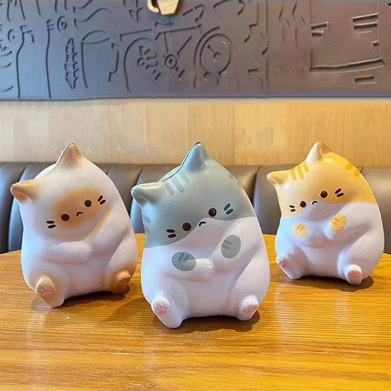 1Pc Adorable Cartoon Cat Squeeze Toys for Kids Adult Soft Pinch PU Slow Rebound Balls Pop Fidget Toys Halloween Christmas Gifts