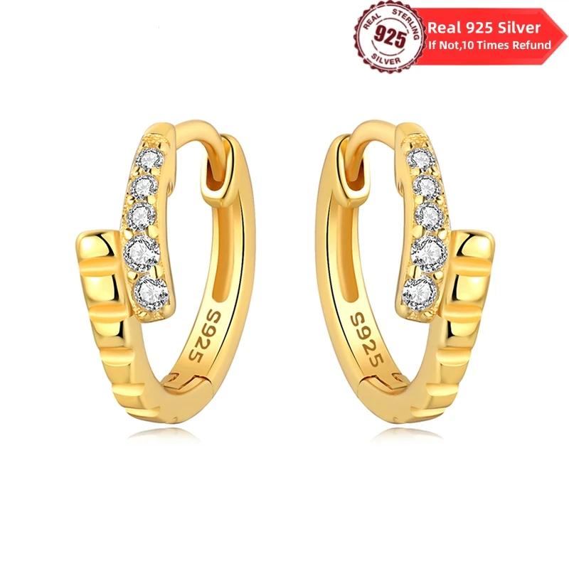 New Style 925 Sterling Silver Golden Color Series Women's Earrings Fit Original Pandora Earrings Fine Wedding Jewelry Gifts