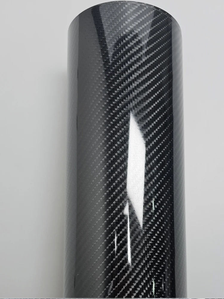 1.52x18m PVC self-adhesive film glossy black 6D carbon fiber vinyl stickers for automotive interiors