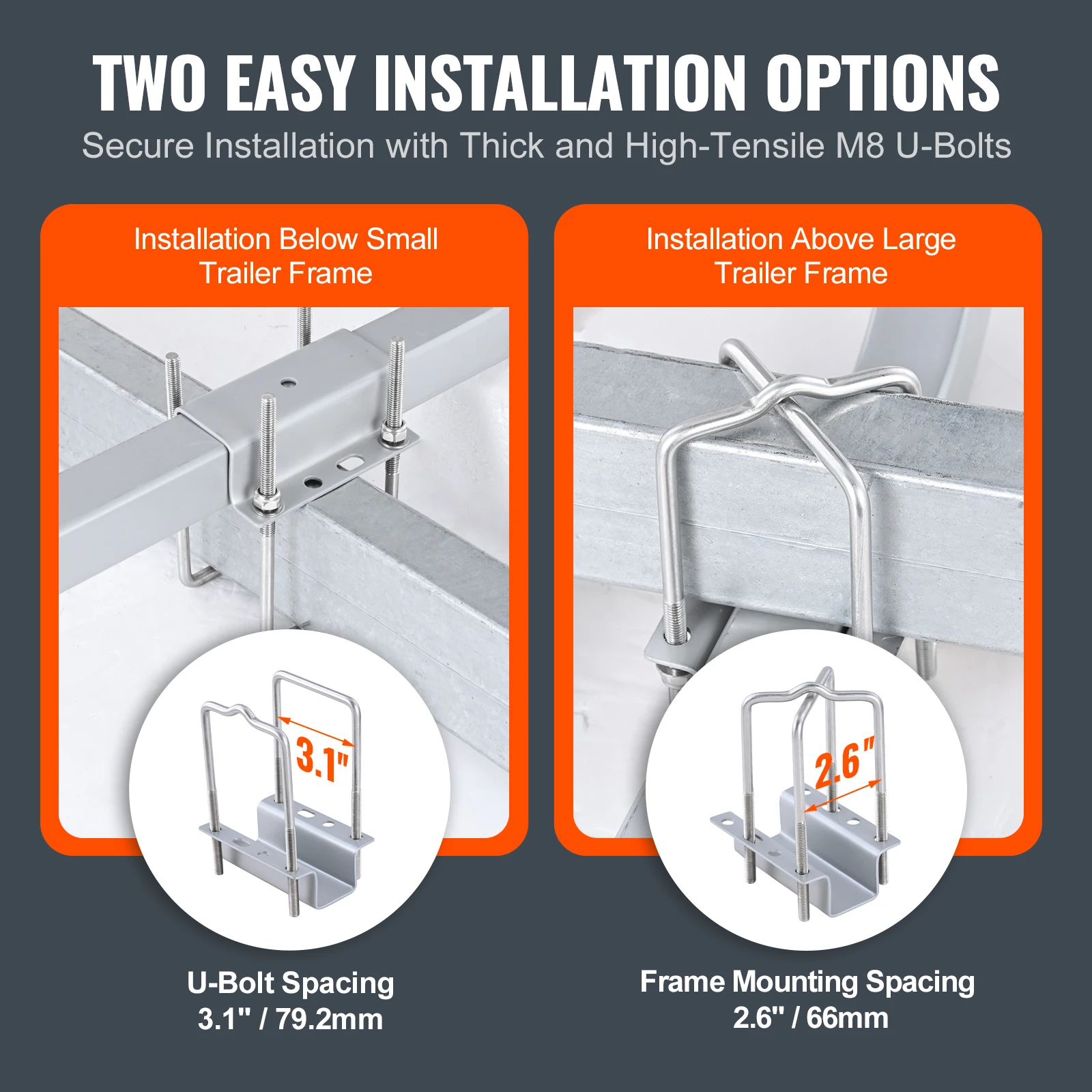 VEVOR Marine Trailer Guide Set, 48'' flexibel verstelbare stokken, paar stalen steunen met PVC-coating, voor zeilboottransport