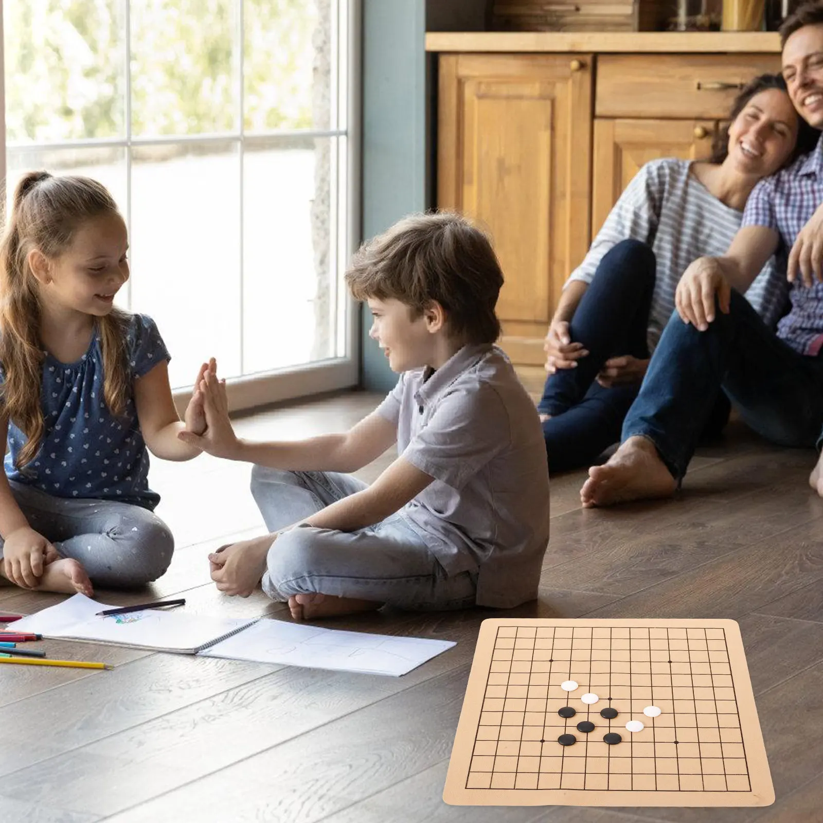 

1 Set Go Chess Board Appearance Easy Storage Portable Educational Training Kit Chess Kids Toys