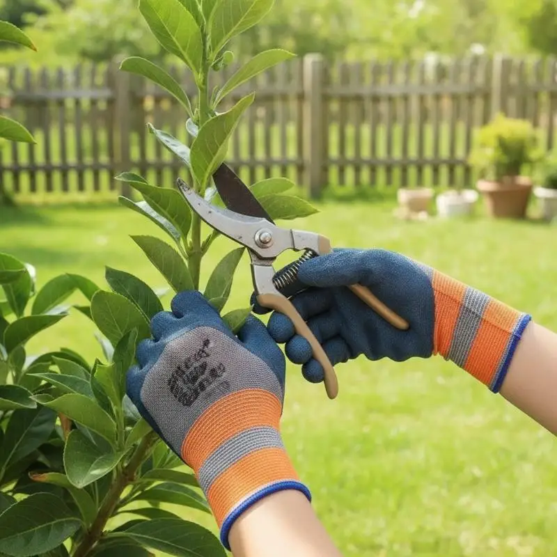 1 Paar rutschfeste Arbeitshandschuhe, latexbeschichtete Sicherheitsarbeitshandschuhe, abriebfeste, flexible Schutzhandschuhe für den industriellen Einsatz, Handschuhe. – Detail 1