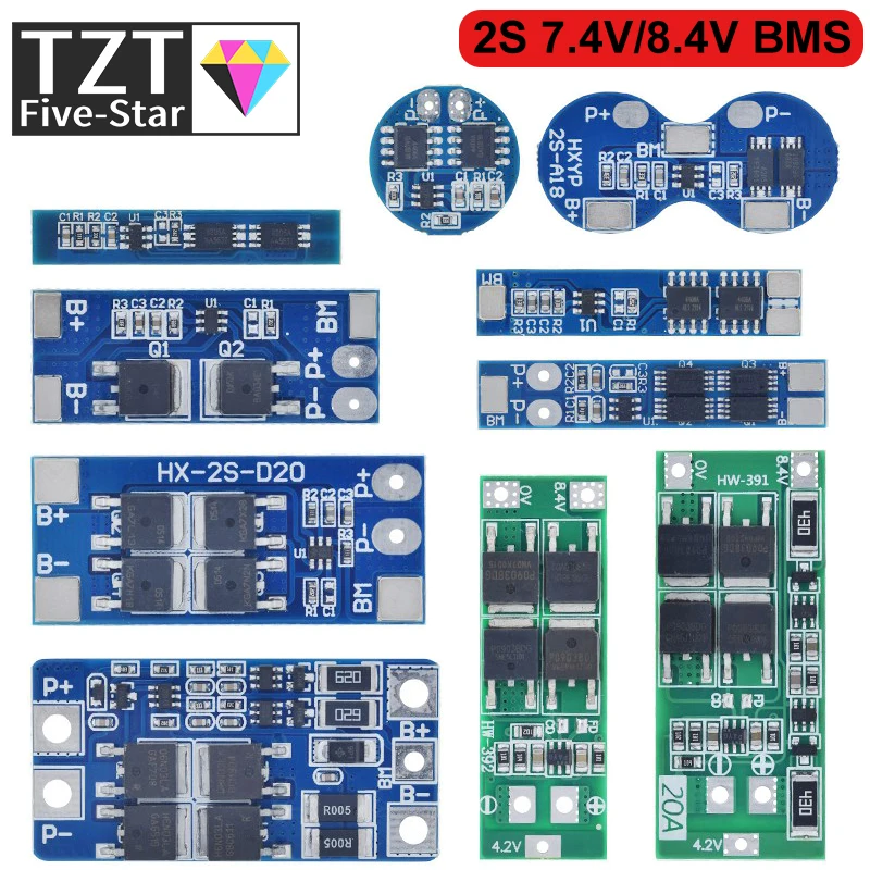 2S 3A 4A 5A 8A 10A 13A 20A 7.4V 8.4V Li-ion 18650 Lithium battery protection board / Balance / BMS board Standard