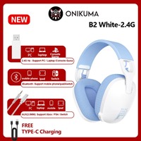 Onikuma B2 Wireless Gaming Headset 2.4GHz/BT 5.3/Wired Gamer Headphones with Noise Canceling Microphone for PS4/PC/Laptop