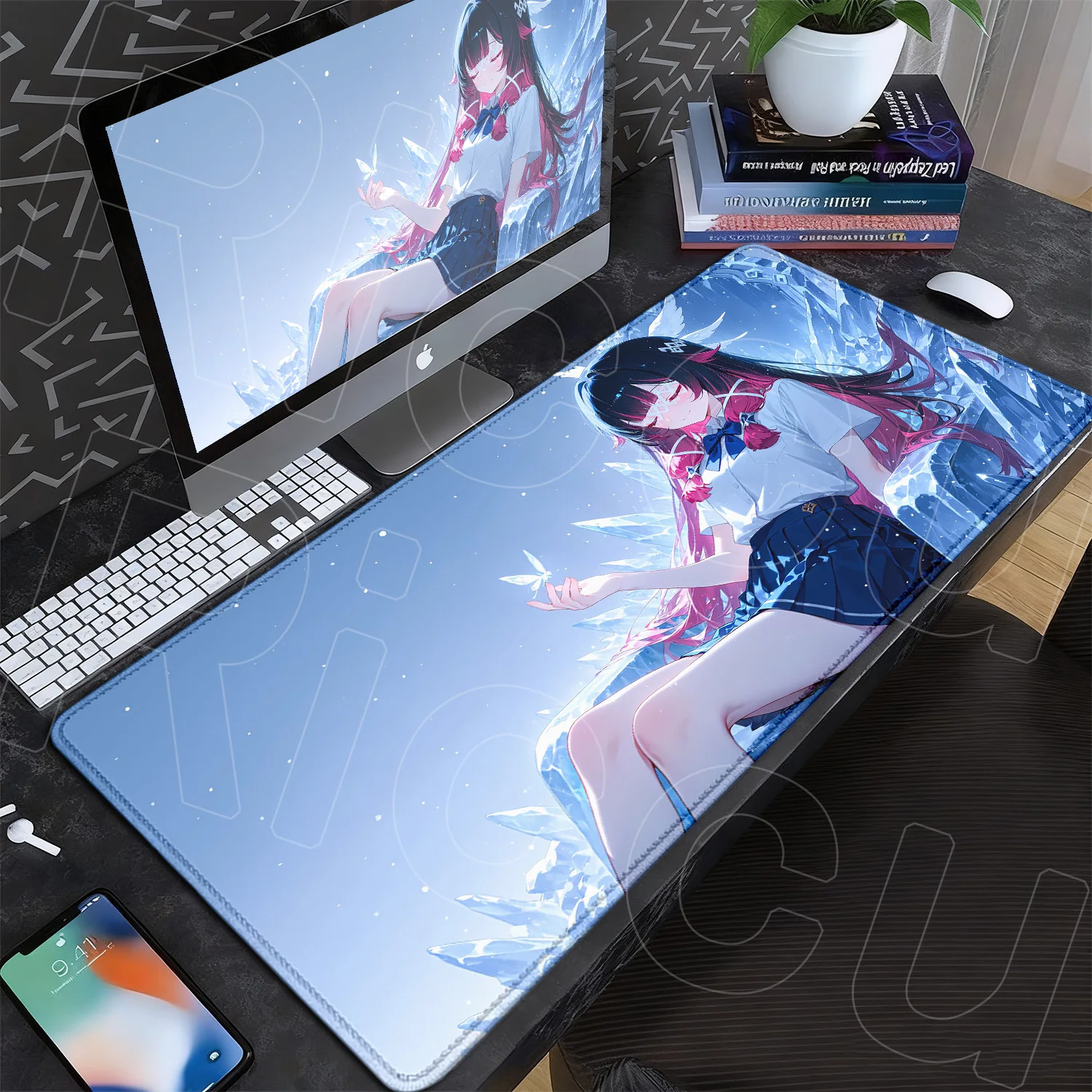 

Genshin Impact Columbina Mouse Pad Keyboard Mat soft Non-slip Rubber Art Mousepad XXL large Desk Mat desk organizers and trays
