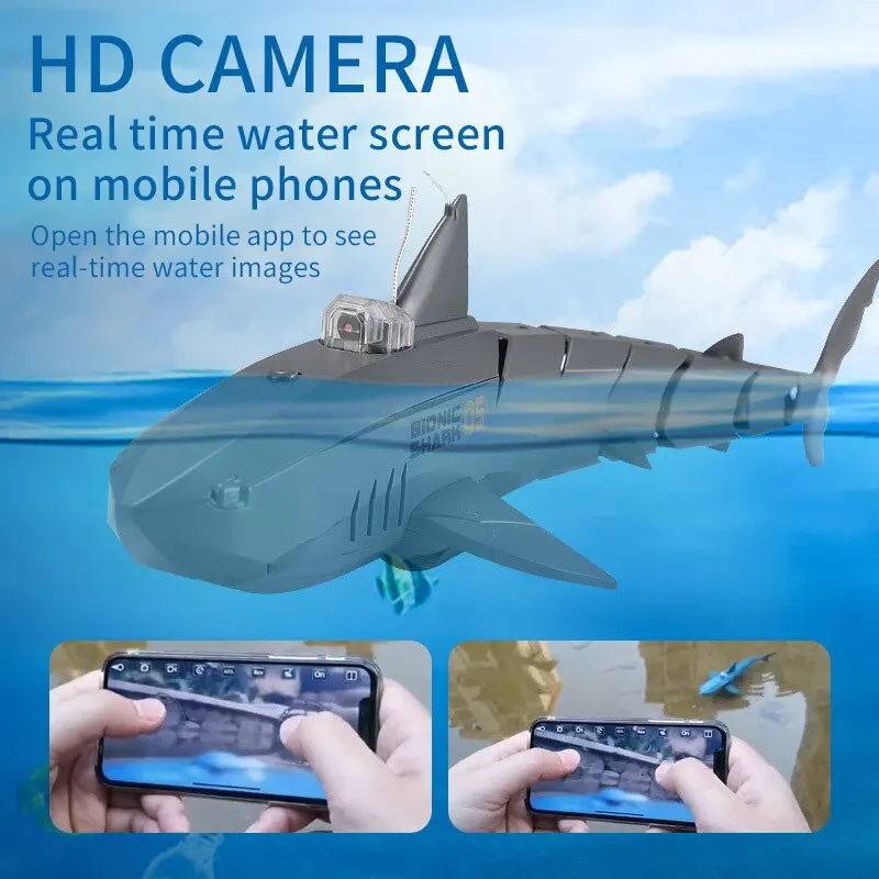 Caméra Télécommandée avec Application Mobile, Recharge Requin, Touriste Megalodon, Moteur Balançoire Aquatique, Treatmuqueuse, MiniInTheBox, Jouets DREN, 2.4G