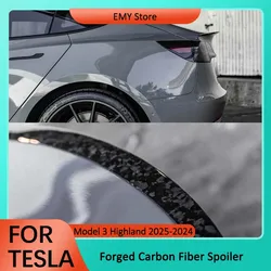 For Tesla Model 3 Highlander 2024 Spoiler Forged Grain Carbon Glossy Matte Rear Trunk Wings 2024 Model 3 Auto Accessories