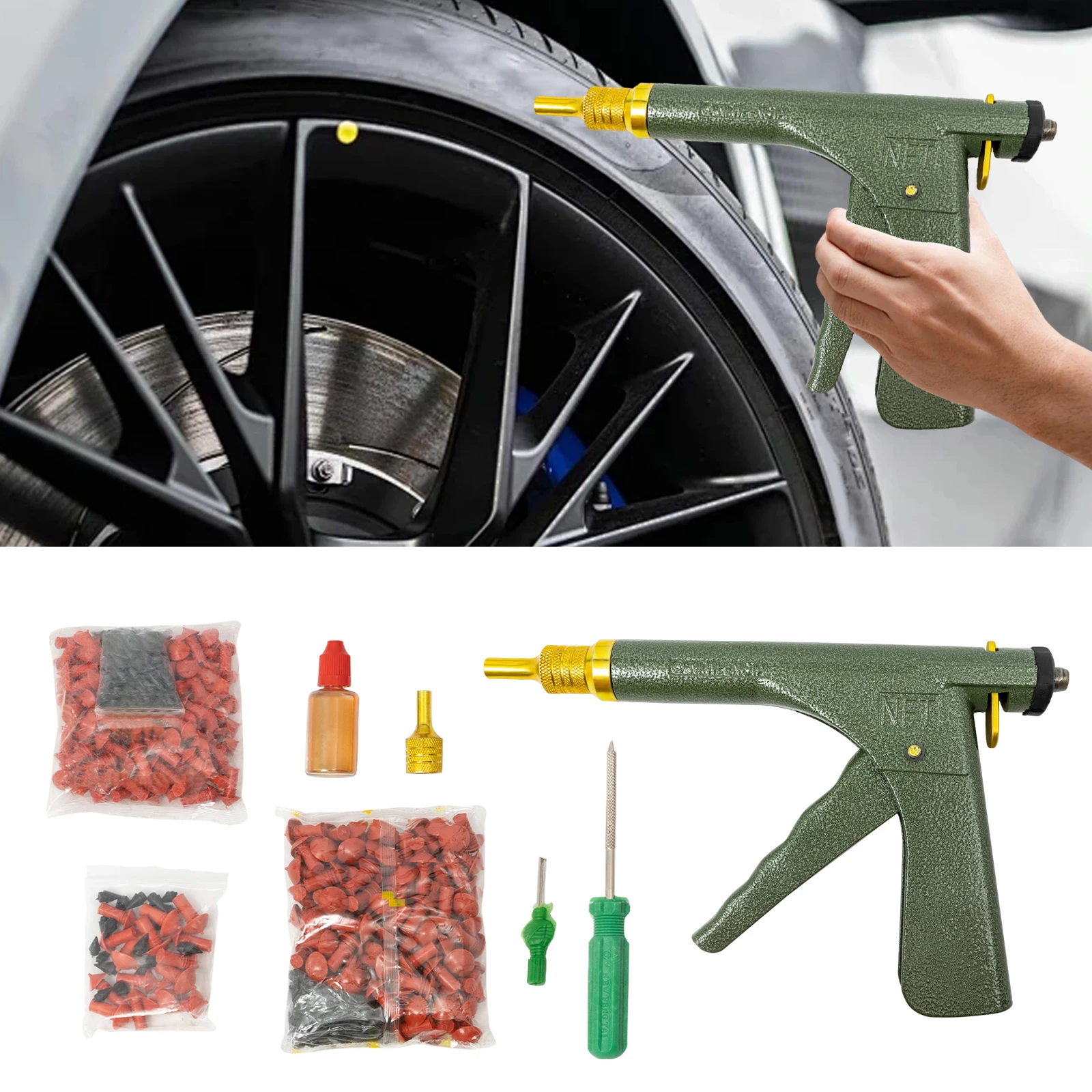 

tire repair kit, complete puncture repair tool for quick and easy fixes, durable and portable, ideal for emergency use