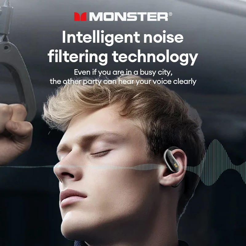 Monster AC360 OWS Earphones Wireless Bluetooth 5.4 HIFI Stereo Sports Game Noise Canceling Headphones Long Battery Life Earburd