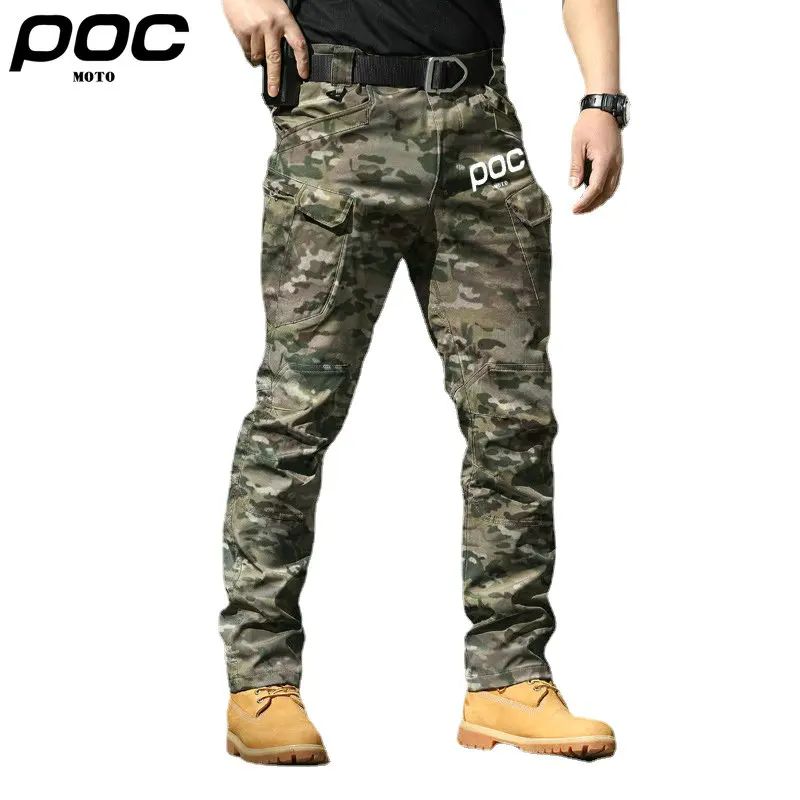 MOTO POC Bicycle Pants Quick Drying Riding Polyester Bike Pants Men Waterproof Work Cargo Long Pants Hiking Trousers S-3XL