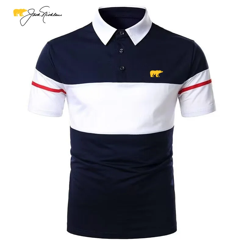 

Men's Polo Shirt Jack Nicklaus Embroidery T-shirt New Summer Fashion Casual Short Sleeve Business Breathable Sports Golf Top