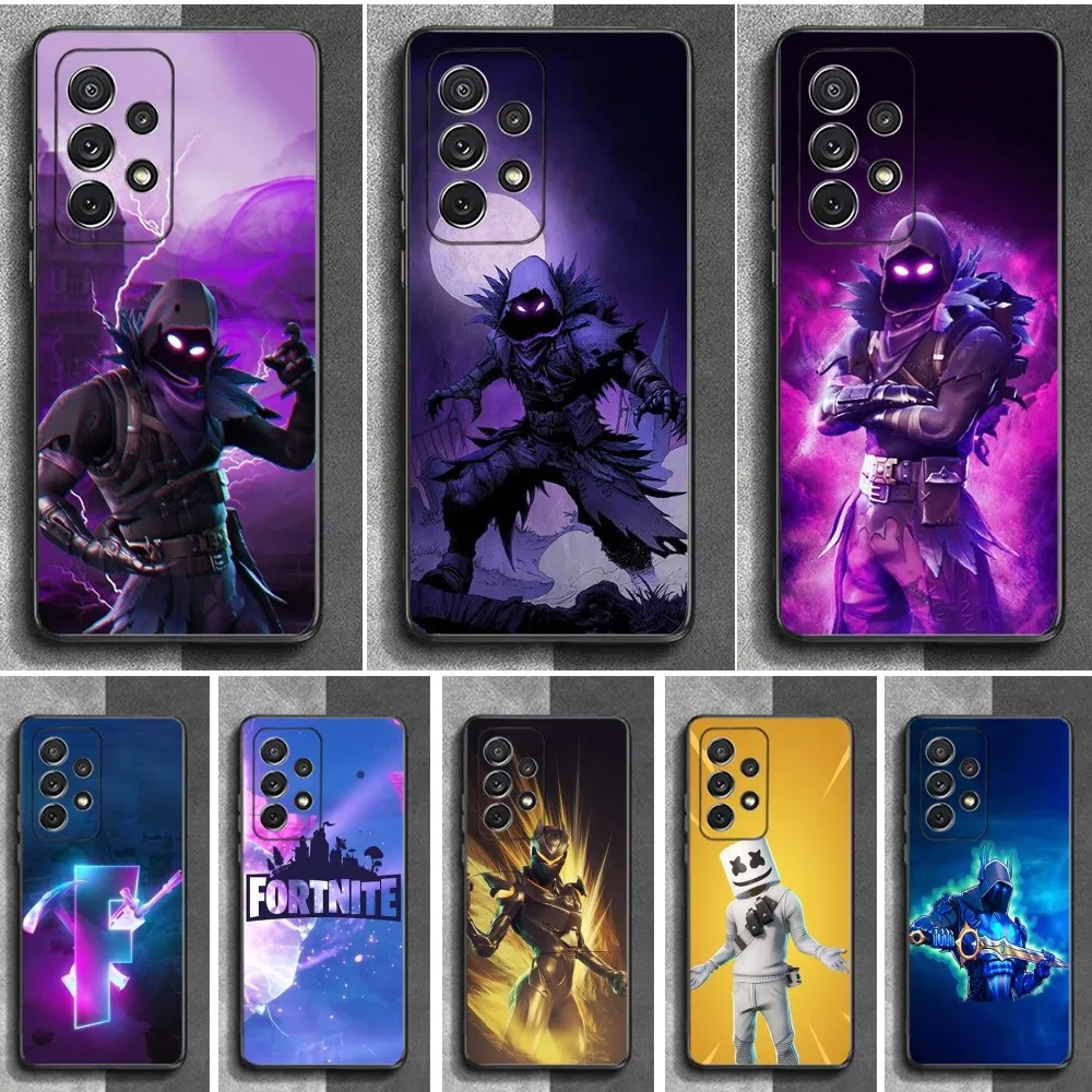 R-Royales F-Fortnites Phone Case For Samsung S24,23,22,30,21,10,9,Ultra,Plus,Lite,FE,Soft Silicone Black Cover