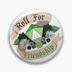 Roll For Friendship Aromantic Pride Soft Button Pin Lapel Creative Decor Metal Brooch Fashion Hat Cartoon Cute Collar Badge