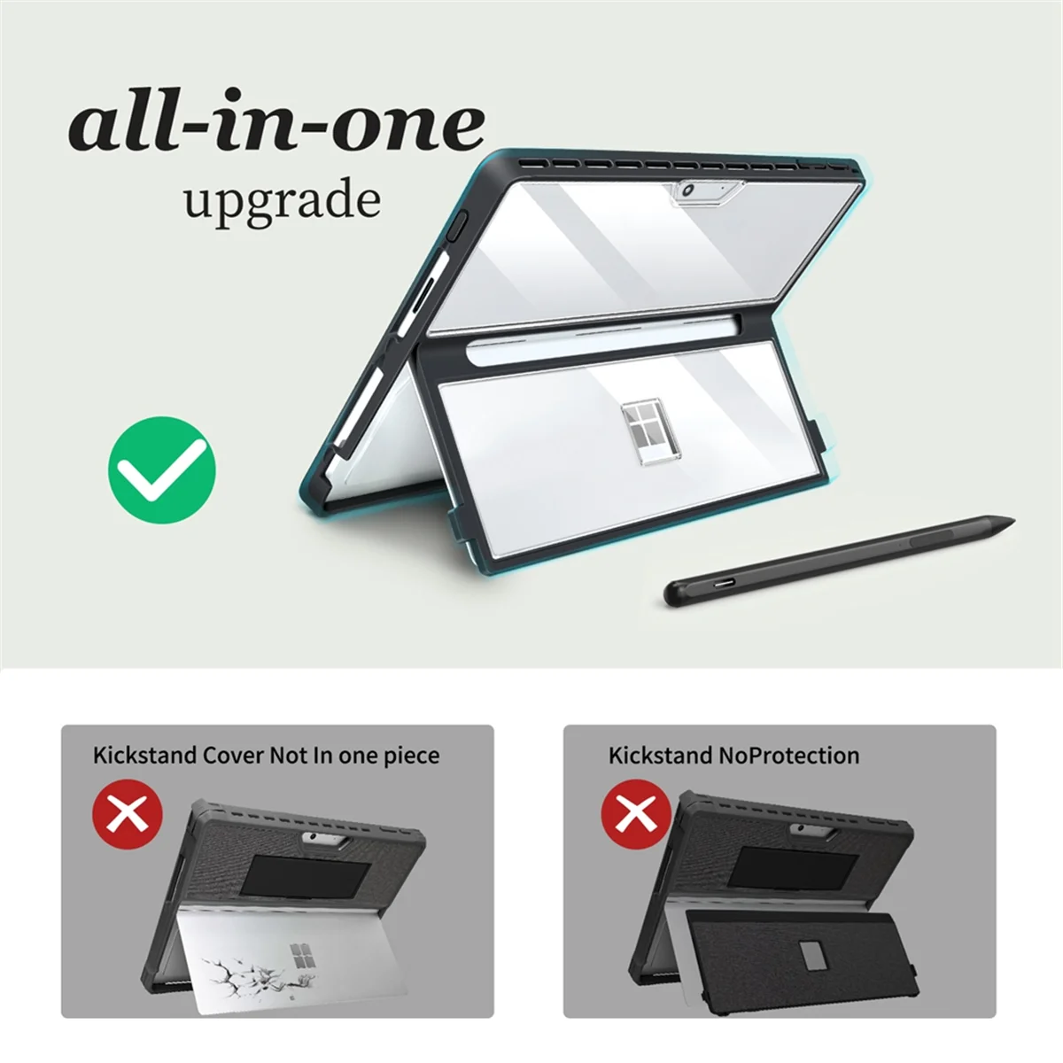 حافظة كمبيوتر محمول مقاس 13 بوصة لهاتف Microsoft Surface Pro 11 10 9 8 حافظة كمبيوتر محمول متوافقة مع لوحات المفاتيح من النوع A TQ