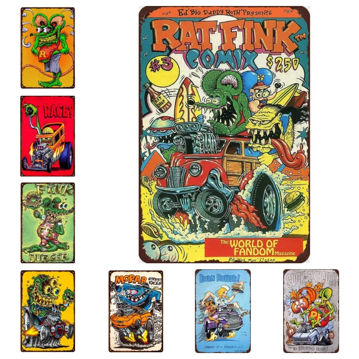 Классический стиль, прямоугольный металлический знак, дизайн Fink Rat, винтажная репродукция