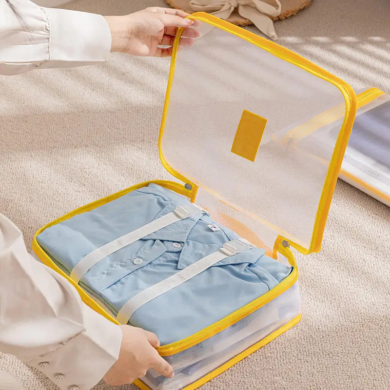 7 pçs conjunto de sacos de armazenamento organizador de viagem mala cubos de embalagem conjunto casos portátil bagagem roupa interior sapato arrumado bolsa dobrável