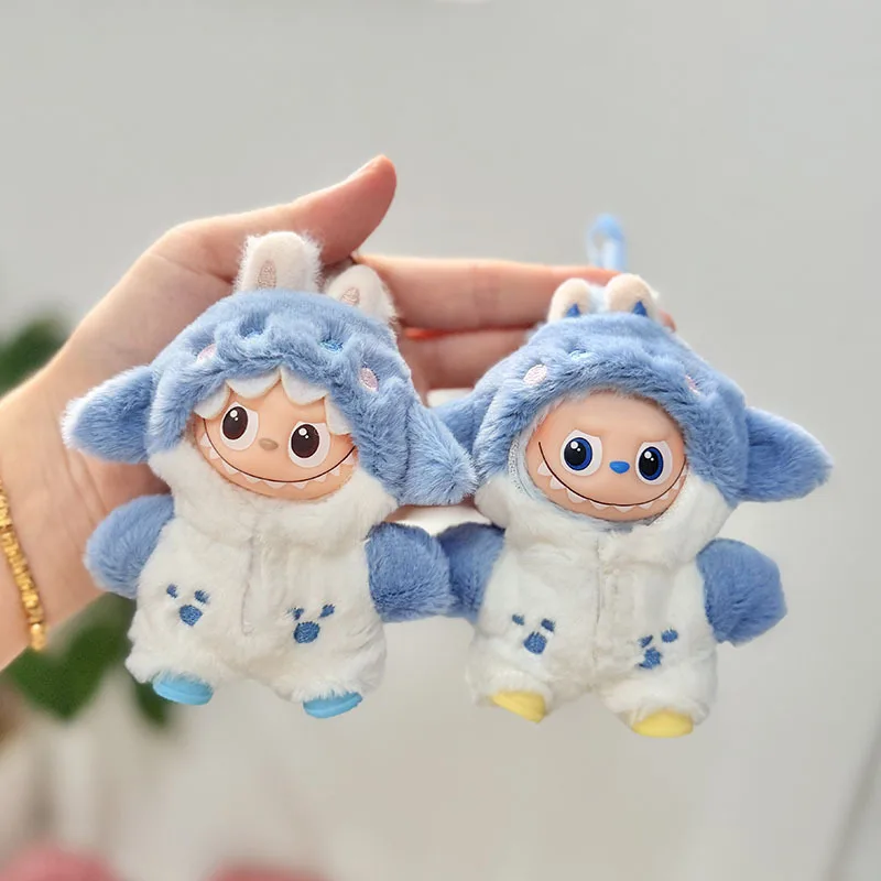 

Adorable Hooded Shark Jumpsuit for 4th Gen Mini Labubu Snooty, Pin for Love Series with Open-Feet Design (Clothing Only)