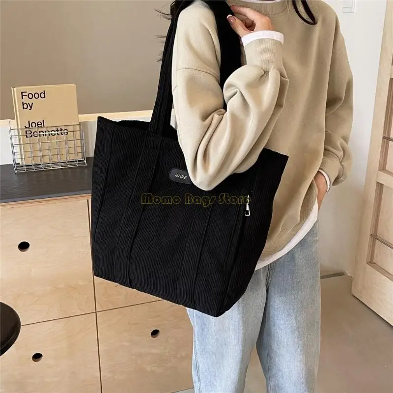 

X90D Women Bag Student Schoolbag Fashion Corduroy Handbag Large Capacity Shoulder Bag