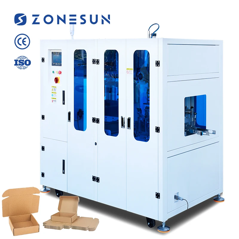 ZS-CSPM4 Full Automatic Servo Paper Box Carton Erector Aircraft Cardboard Case Forming Folding Packaging Machine