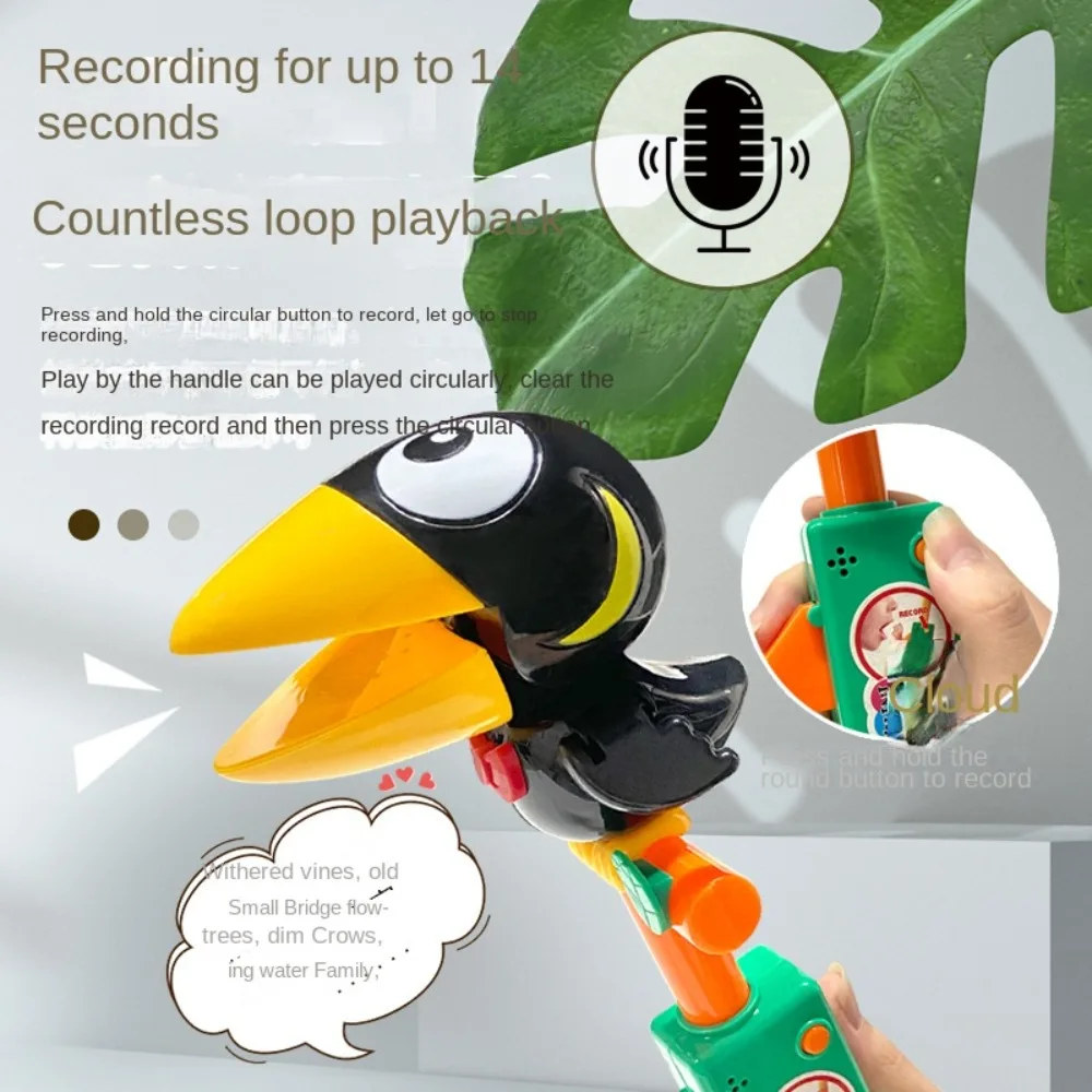 Educational Talking Record Electric Talking Parrot Repeats Imitate Talking Crow Funny Animal Recording Talking Gift