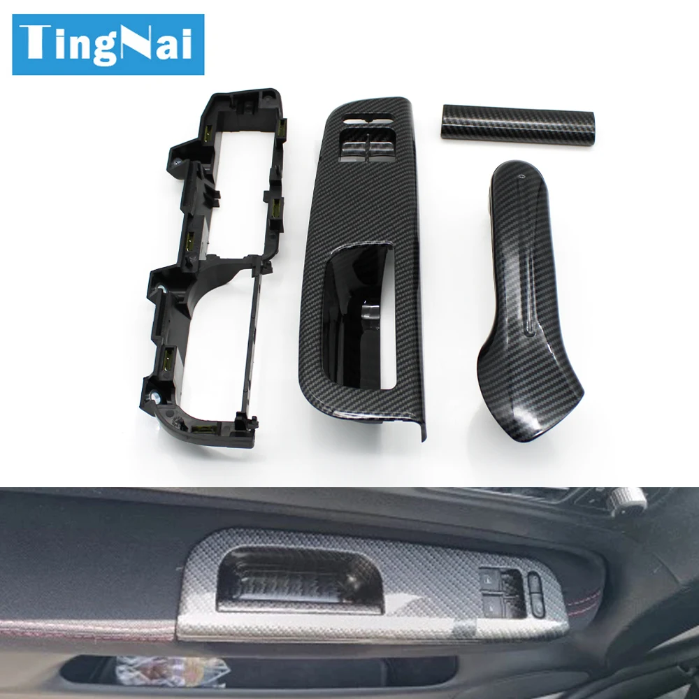 LHD Car Door Interior Window Switch Panel Bezel Trim Inside Door Pull Grab Handle For VW Bora Golf 4 MK4 Jetta Passat 1999-2004