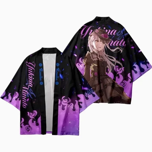 บทบาทอะนิเมะ Roselia เสื้อคลุมฮาโอริ Harajuku ญี่ปุ่นเกมคอสเพลย์เครื่องแต่งกาย 3D การพิมพ์เสื้อบางหลวม Tees ผู้ใหญ่ Carnival Party เสื้อสเวตเตอร์ถัก