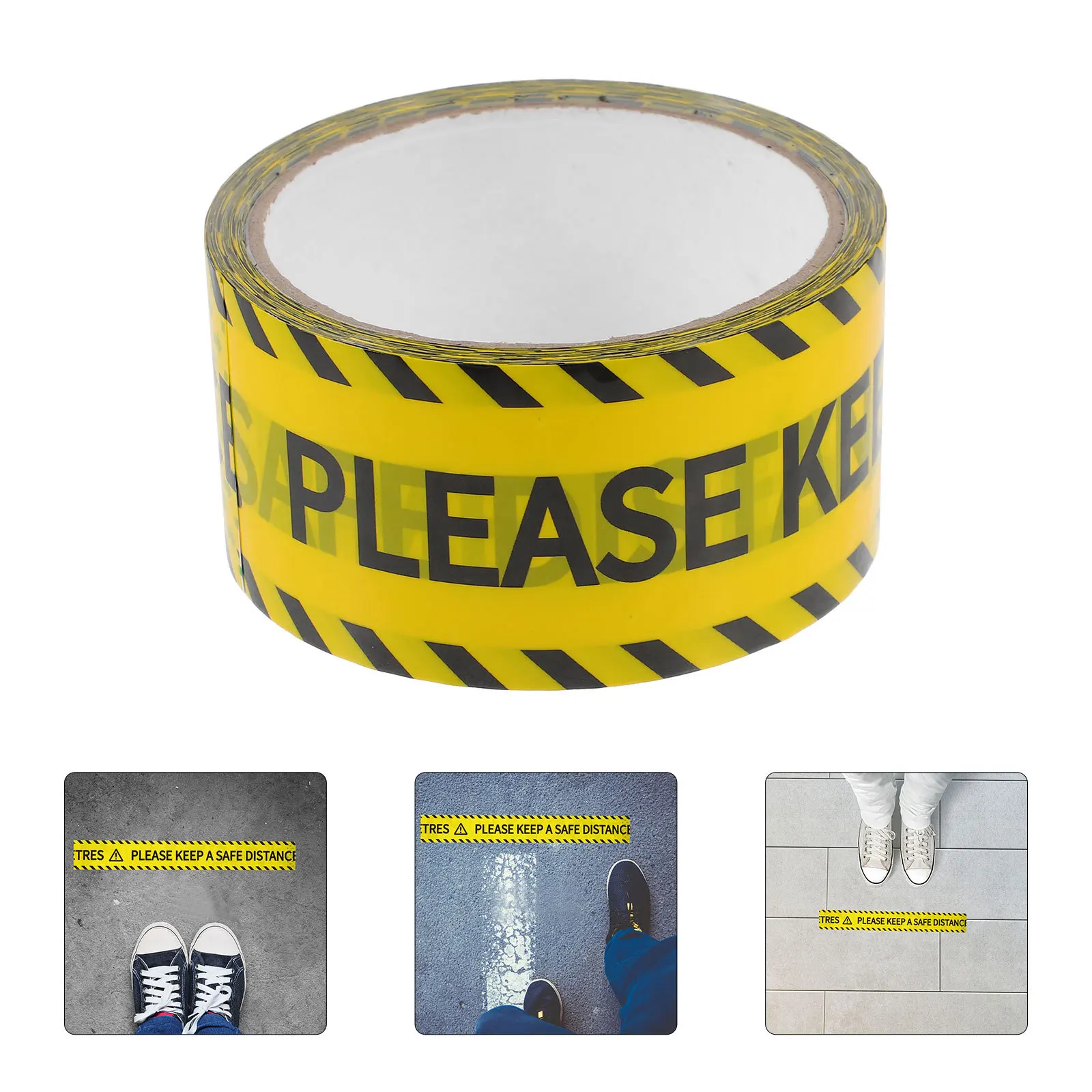 

1 Distance Tape Adhesive Warning Decal High Visibility Construction Sticker for Industrial Areas 25 Meters Weather