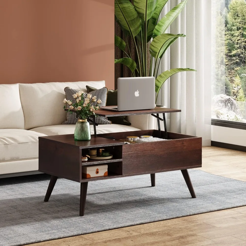 

Lift Top Coffee Table for Living Room,Coffee Table with Storage,Hidden Compartment and Adjustable Shel, Space saving Sofa table