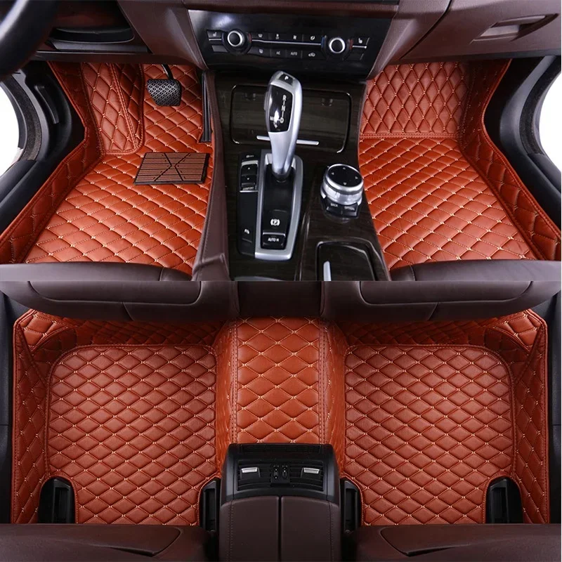 Perfectly Fitted Full Surround Leather Car Floor  Mats 4 Pieces Waterproof  Detachable Cushion for Defender