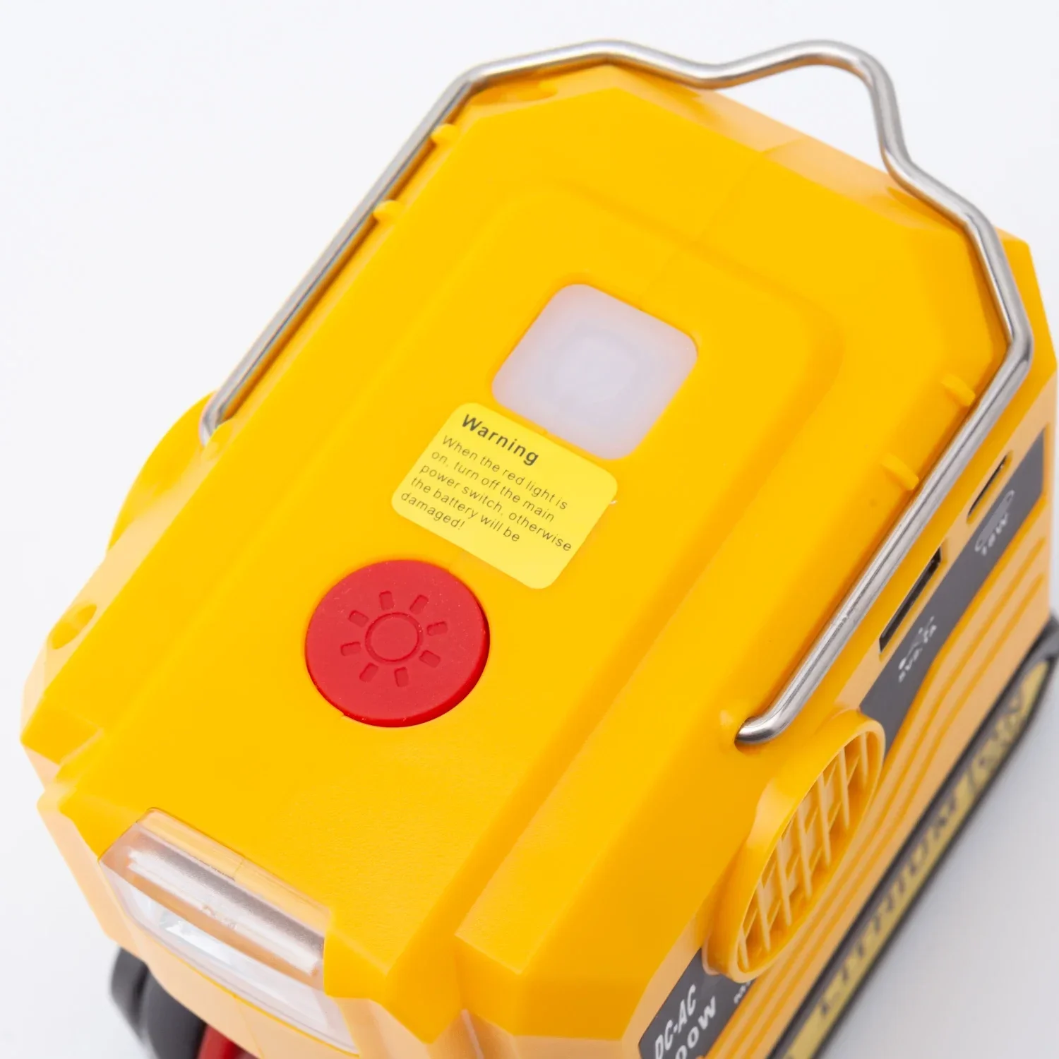 200W 120-220V AC Portable Inverter Adapter Modified Sine Wave For DeWalt 18V Lithium Battery Outdoor w/USB Type-C(NO Battery )