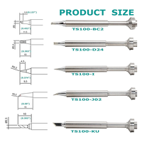 5PCS Soldering Iron Tips,TS100 Series Rapid Heating Replacement Tip For Pinecil TS100 TS101 Soldering Iron-AA70
