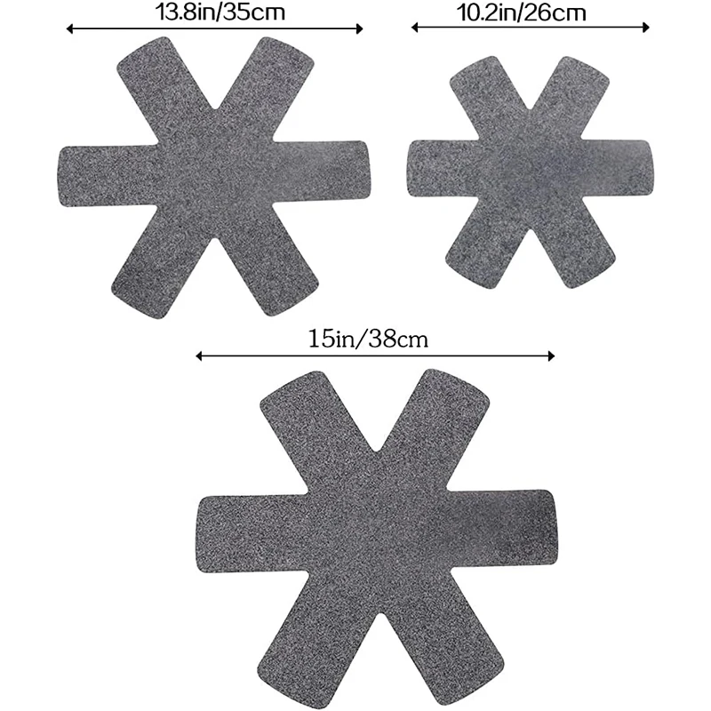 12Pcs Pot and Pan Protectors 3 Different Sizes Felt Pan Protectors Kitchen Cookware Dividers Pads Pot Separators Pads JT478