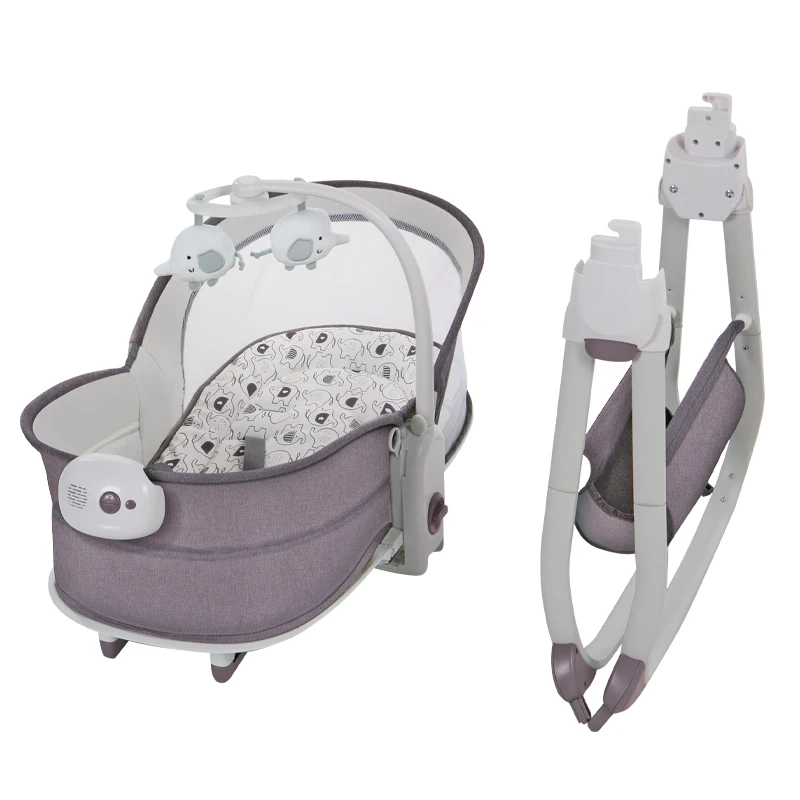 Newborn safety baby rocking cradle cot not electric automatic swing baby bed with mosquito net