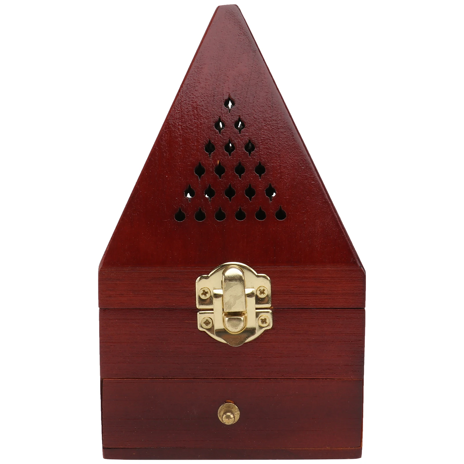 

1pc Pyramid Wooden Hollow Aroma Burner Home Crafts Decor For Incense Adornment Household Decoration Delicate Ornament