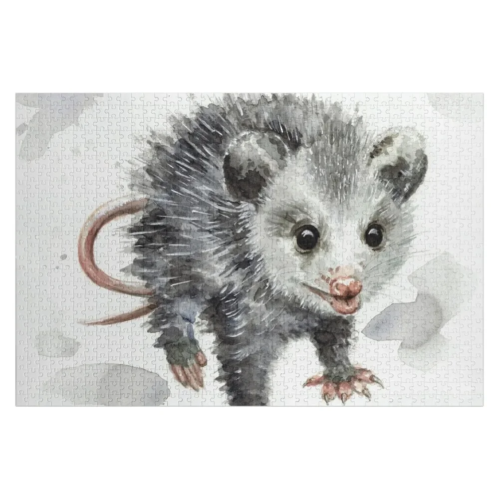 Opossum-rompecabezas personalizado de animales, madera, personalizado