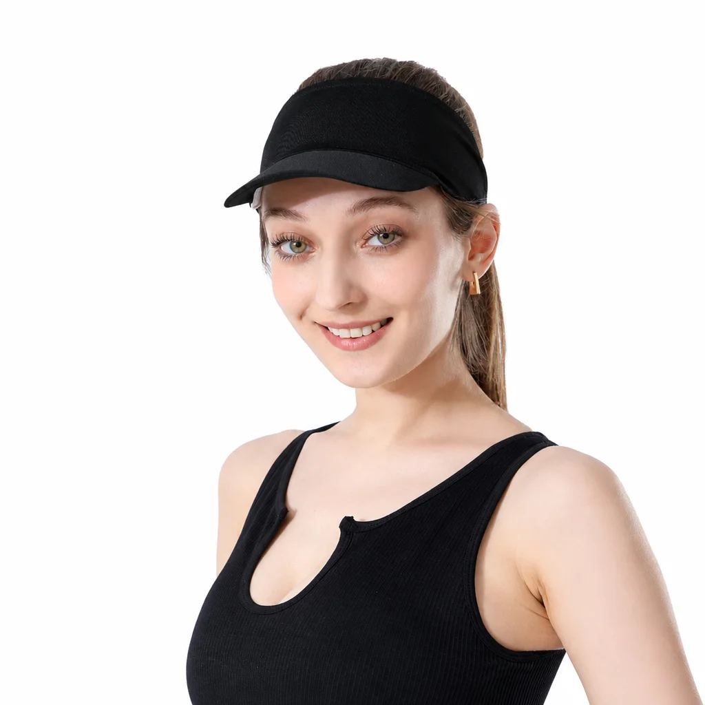Breathable Sun Visor Hat Lightweight for Running Sports UPF 50+ UV Protection Mesh Empty Top Cap for Women Men Outdoor Gym