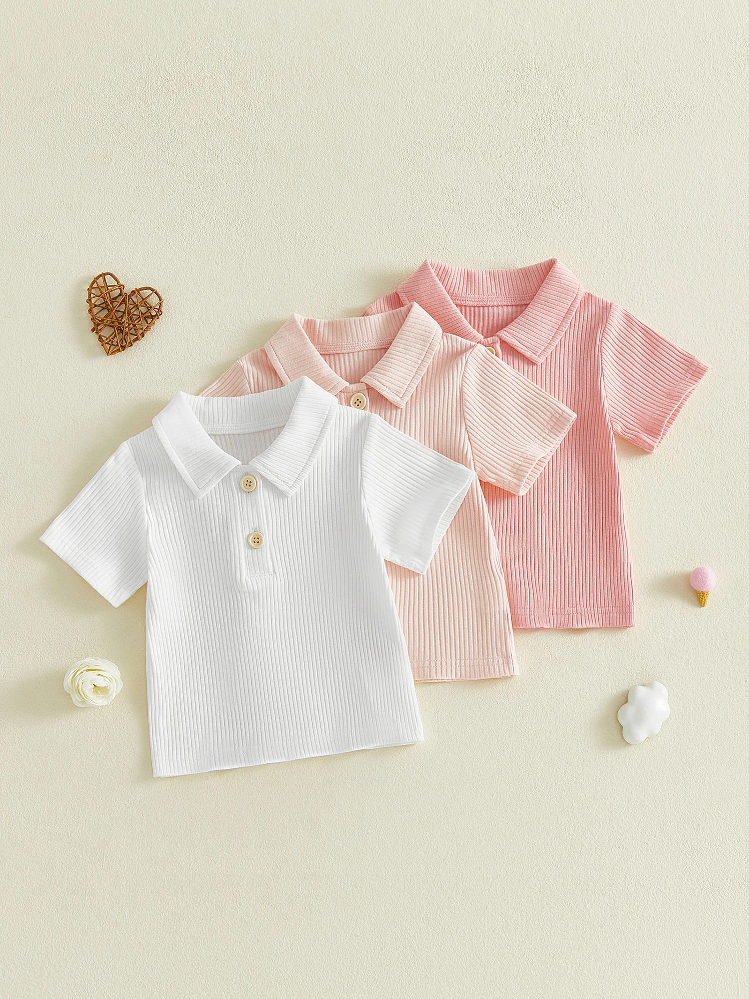 

Комплект летней одежды для малышей, рубашка в рубчик с короткими рукавами и воротником на пуговицах и шорты, повседневная одежда для маленьких мальчиков