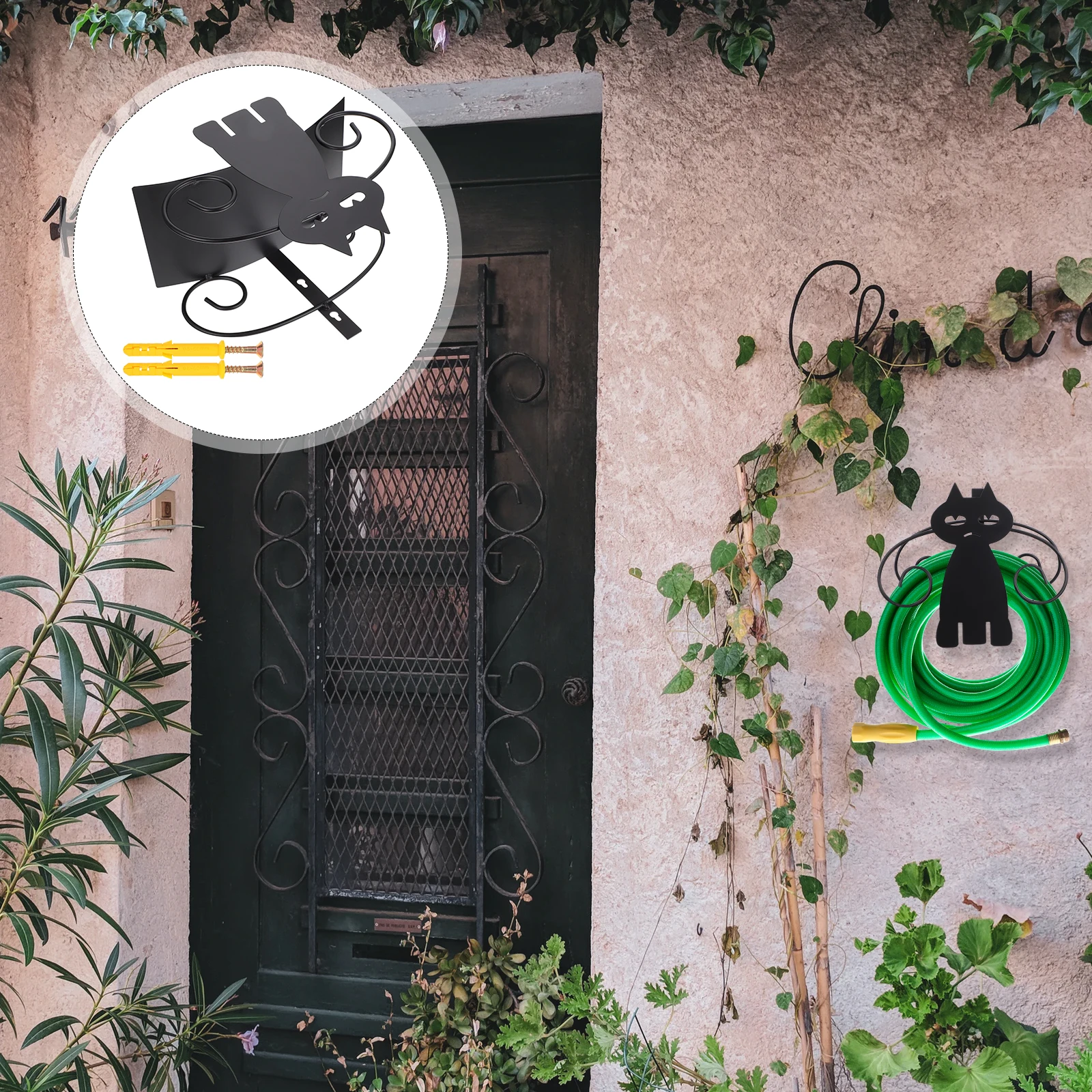 

Garden Hose Rack Iron Holder Large Capacity Water Pipe Storage Shelf Durable Coated Finish Outdoor Use Tube Hanger