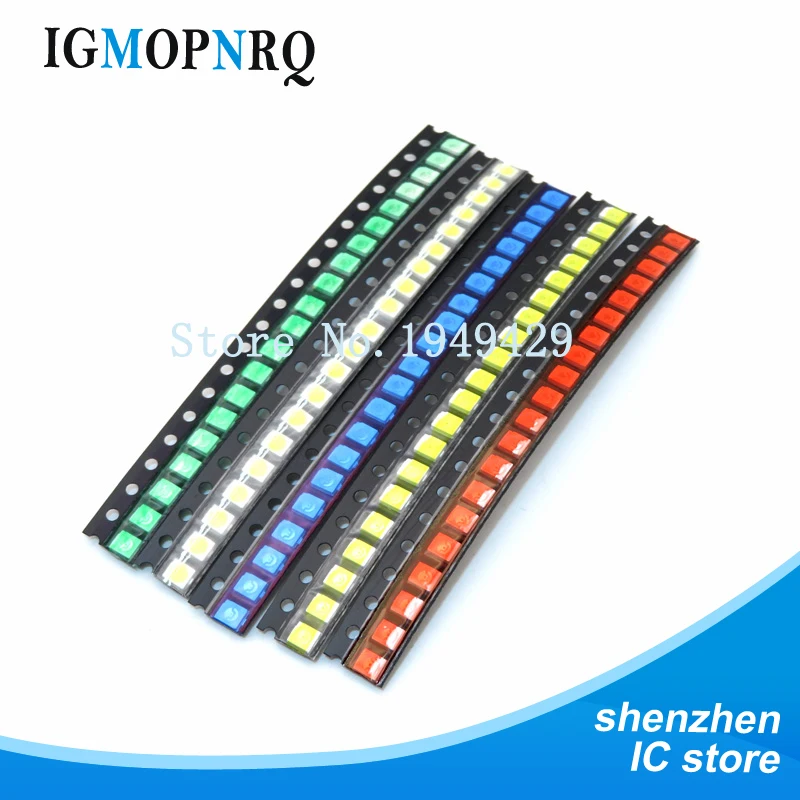 100pcs Super 3528 1210 SMD LED Vermelho/Verde/Azul/Amarelo/Branco/UV/ICE LED Diodo