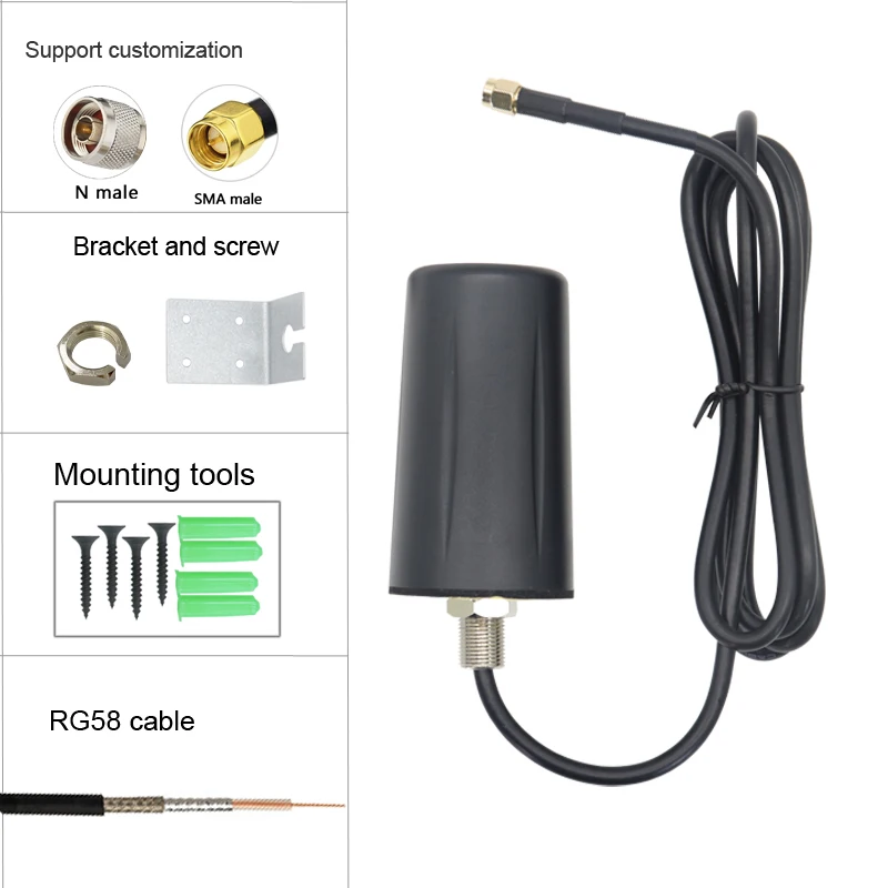 Imagem -04 - Impulsionador de Sinal Ts9 para Exterior e Interior Antena Impermeável Cabo de Cobre de Baixa Perda 5g 4g Lte Wifi Omni Gsm Alto Ganho 15dbi Ip67 3m