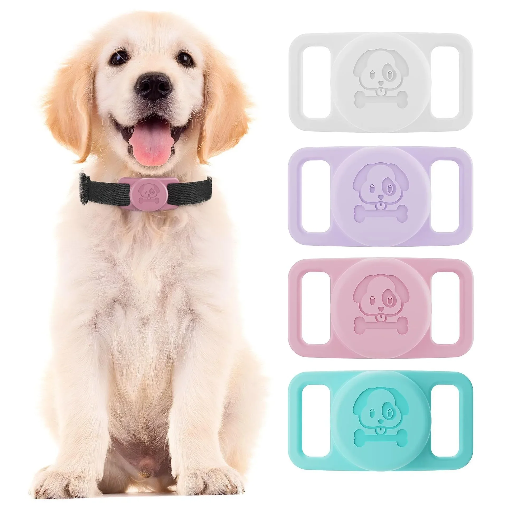 For AirTag Pet Locator Anti Loss Device Tracker Waterproof Silicone Material Protective Cover