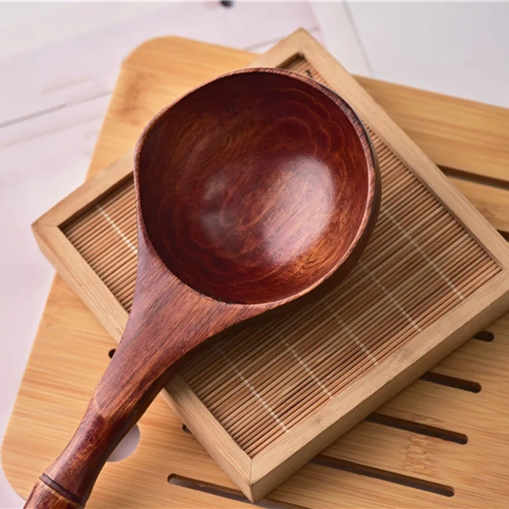 Bamboos Rice Washing Scoop Textured Grip Long Handle Bamboos Joint Ladle Built-in Hanging Hole Deep Scoop Head Grain Scoop