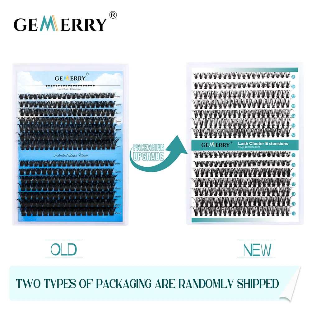 Gemerry 280 Cluster Ciglia FAI DA TE 10D/20D 30D/40D Premade Volume Ventola Estensione Delle Ciglia Individuale Visone Finto Ciglia Incollate Al Calore Morbido