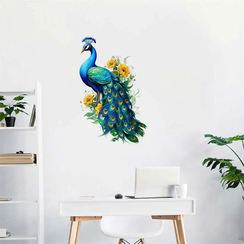 Beautiful peacock Wall Sticker Art Mural Living Room Bedroom Cabinet Decoration Home Decor Animal Stickers  S44