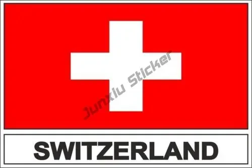 Switzerland Wave Flag Sticker Decal CH with Flag Sticker Country Code Vinyl Reflective Decal Truck Oval Decor Car Accessories
