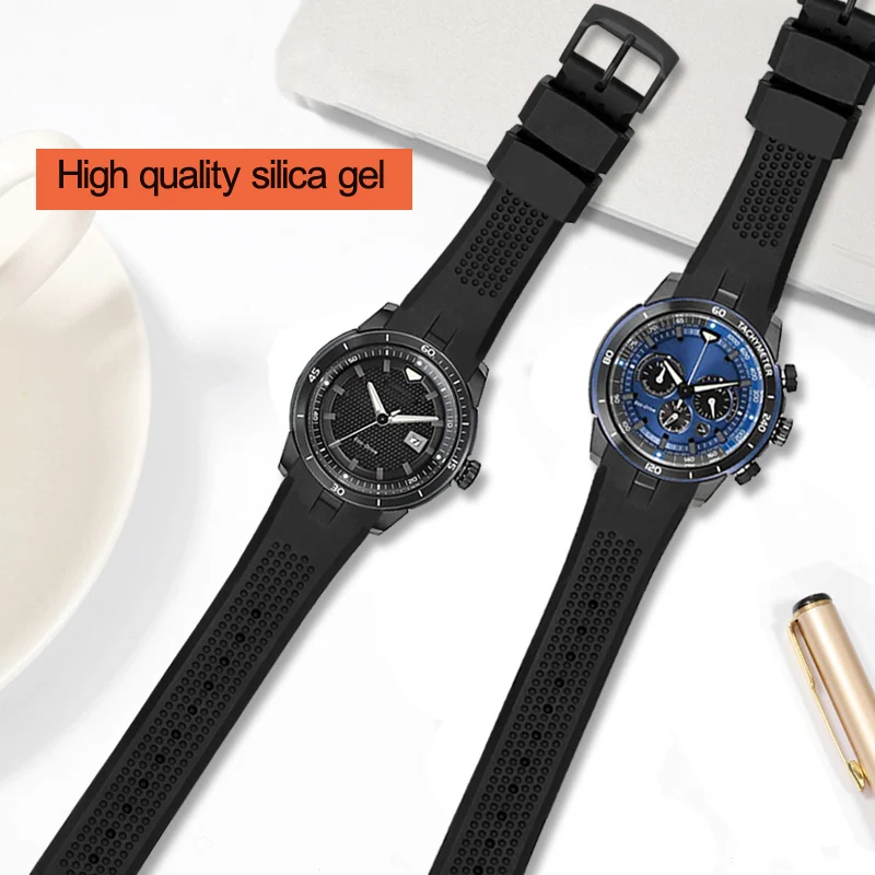 

High-Quality Silica Gel Watch For Citizen Watchband AW1477 AW1476 AW1475 CA4154 CA4155 Rubber Notch Men's Watch Strap 24mm